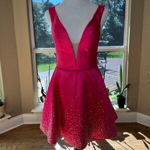 pink jeweled party dress